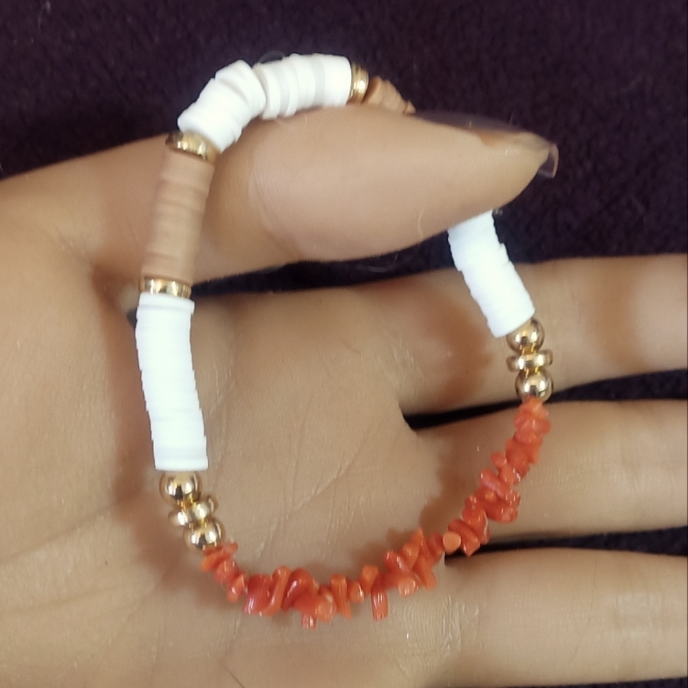 Women's gemstone bracelet,coral bracelet, handmade bracelet, women's jewelry